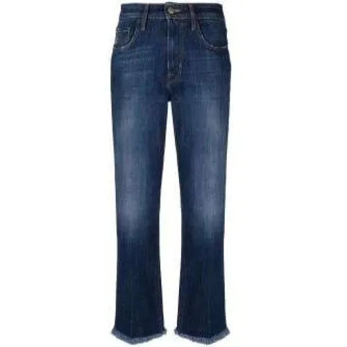 Fringed Cropped Straight-Leg Jeans , female, Sizes: W27 - Jacob Cohën - Modalova