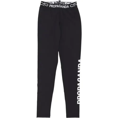 Schwarze Logo Leggings Streetwear , Damen, Größe: S - Propaganda - Modalova