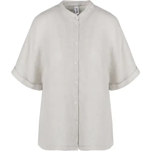 Linen Korean Shirt , female, Sizes: S, M, XS, XL, L - BomBoogie - Modalova