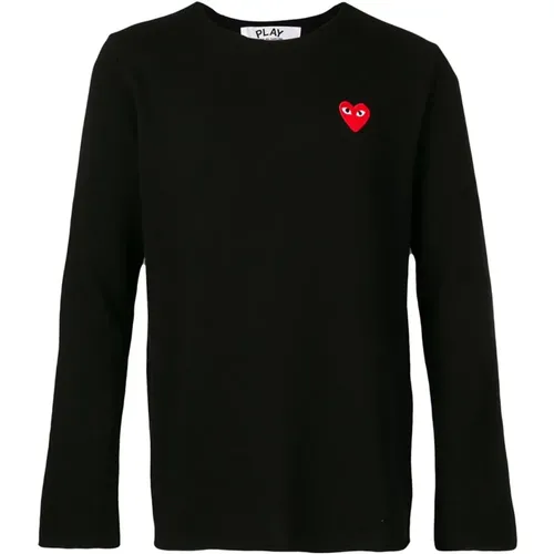 Logo Patch Jumper Sweater , male, Sizes: M, L - Comme des Garçons Play - Modalova