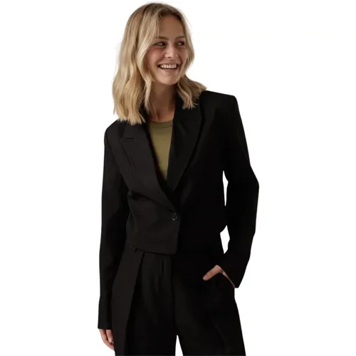 Kurzer Blazer mit Ein-Knopf-Verschluss , Damen, Größe: M - Aaiko - Modalova