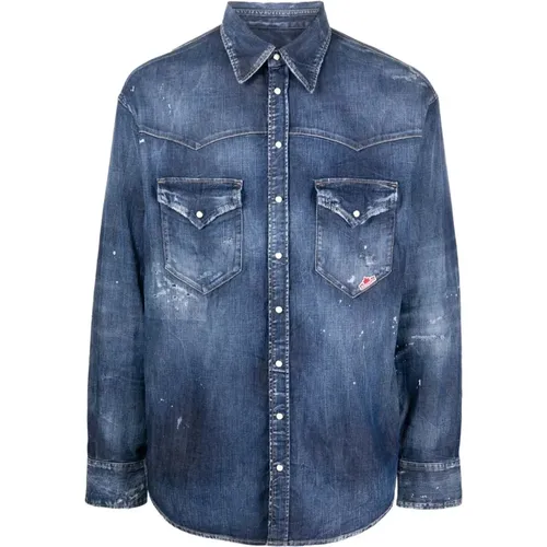 Denim Shirts , Herren, Größe: S - Dsquared2 - Modalova