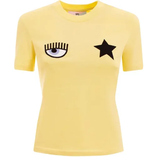 Gelbe T-Shirts und Polos , Damen, Größe: S - Chiara Ferragni Collection - Modalova