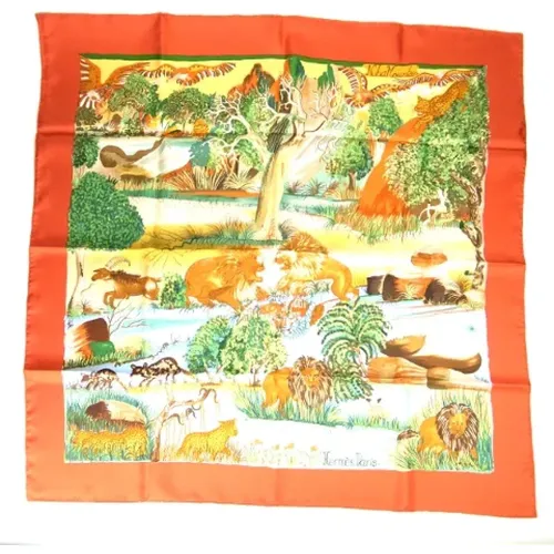 Pre-owned Canvas scarves , female, Sizes: ONE SIZE - Hermès Vintage - Modalova