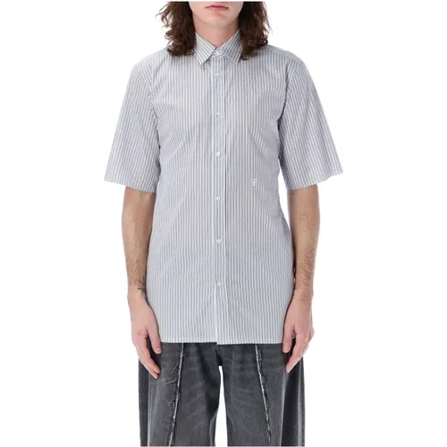 Blue and Striped Shirt , male, Sizes: L - Maison Margiela - Modalova