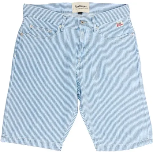 Gestreifte Baumwoll-Bermuda-Shorts , Herren, Größe: W30 - Roy Roger's - Modalova