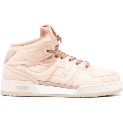 Embossed High-Top Sneakers , female, Sizes: 7 1/2 UK, 5 UK, 6 1/2 UK - Fendi - Modalova