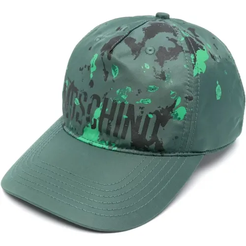 Grüner Hut mit Logo-Print , Herren, Größe: ONE Size - Moschino - Modalova