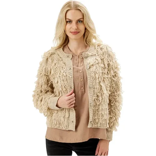 Ritz Strickjacke mit Fransen , Damen, Größe: L - IN FRONT - Modalova