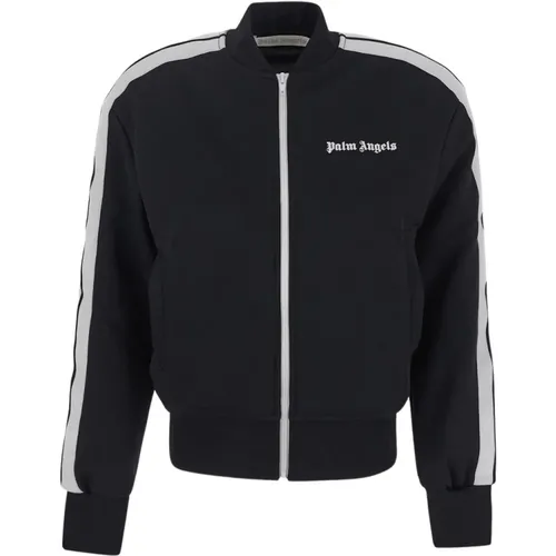 Zip-Through Sweatshirt with Bomber Track Jacket Style , female, Sizes: M, L, S - Palm Angels - Modalova