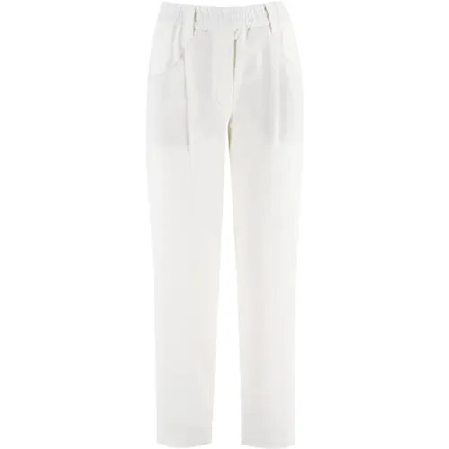 Baggy Trousers in Stretch Cotton Interlock , female, Sizes: S, 2XS, M - BRUNELLO CUCINELLI - Modalova