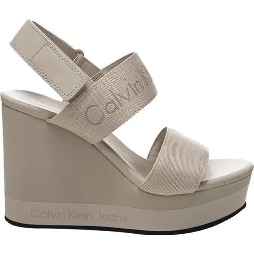 Elegante Sandalen Gekreuzte Riemen , Damen, Größe: 40 EU - Calvin Klein - Modalova