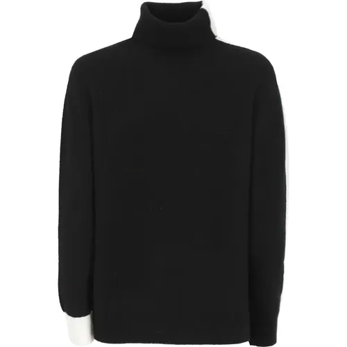 Schwarzer Kaschmirpullover Hoher Kragen , Damen, Größe: M - Vanisé - Modalova