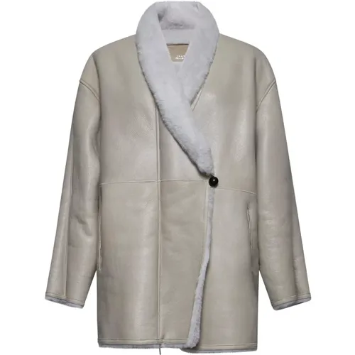 Reversible Shearling Coat with Shawl Lapels , female, Sizes: S - Isabel marant - Modalova