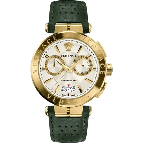 Chronograph Men's Watch with Date Function , male, Sizes: ONE SIZE - Versace - Modalova