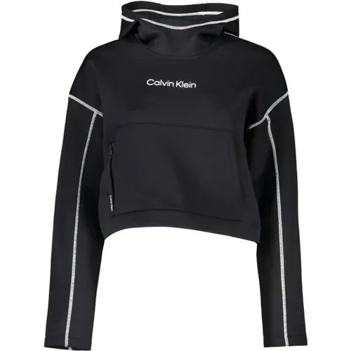 Polyester Hooded Sweatshirt with Contrast Details and Logo Print , female, Sizes: XL, L - Calvin Klein - Modalova