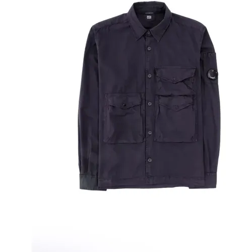 Utility Overshirt aus Gabardine Baumwolle , Herren, Größe: L - C.P. Company - Modalova