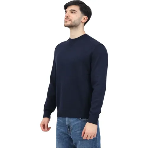 Blauer Rundhalspullover , Herren, Größe: XL - Armani Exchange - Modalova