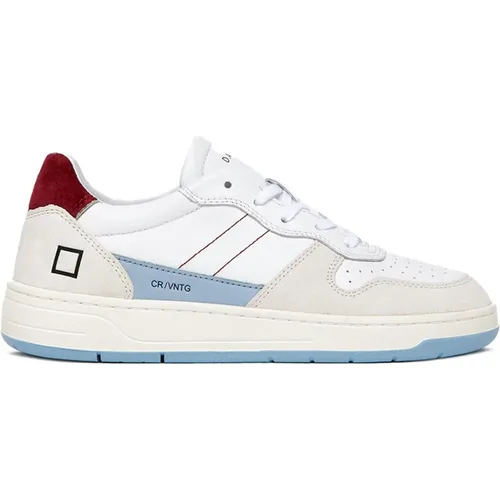 MultiColour Sneakers with White Suede and Light Blue Leather , female, Sizes: 4 UK - D.a.t.e. - Modalova