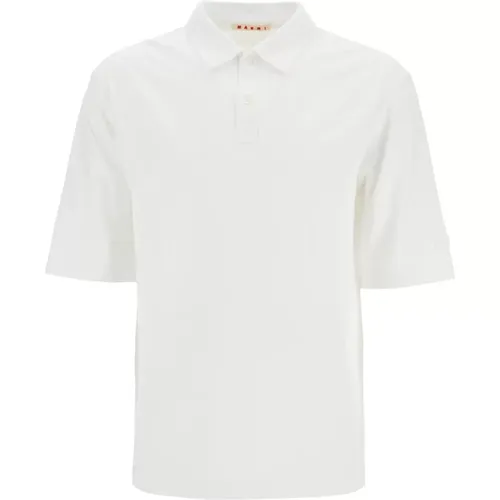 Classic Polo Shirt in Compact Cotton , male, Sizes: L, XL - Marni - Modalova