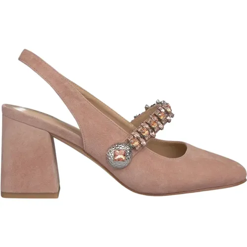 Damen Schuhe mit quadratischem Absatz und Strass-Detail , Damen, Größe: 36 EU - Alma en Pena - Modalova