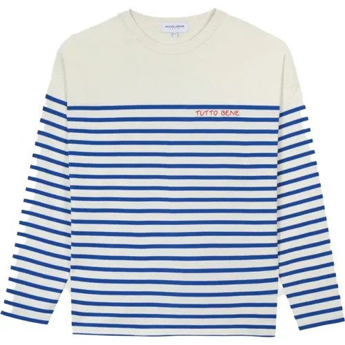 Iconic embroidered logo striped top , male, Sizes: XL - Maison Labiche - Modalova