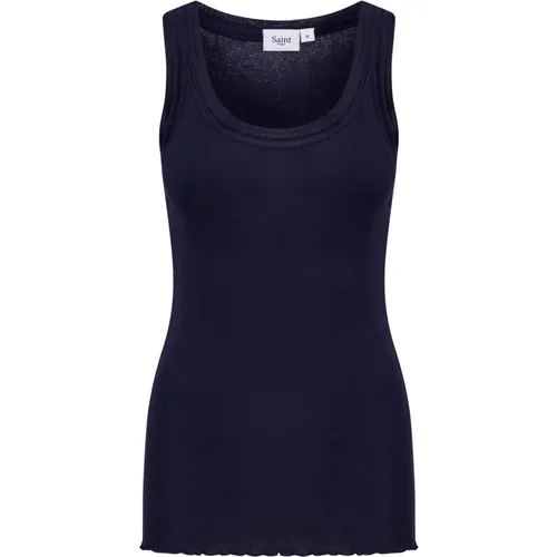 Crinkled Edge Tank Top Night Sky , female, Sizes: 2XL, XS, L, M, XL, S - Saint Tropez - Modalova