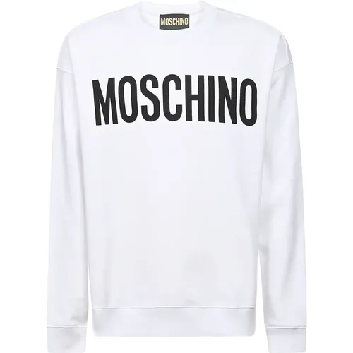 Weißer Logo-Print Sweatshirt - Moschino - Modalova
