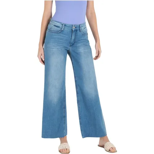 Wide Fringe Jeans , female, Sizes: S - MAC - Modalova