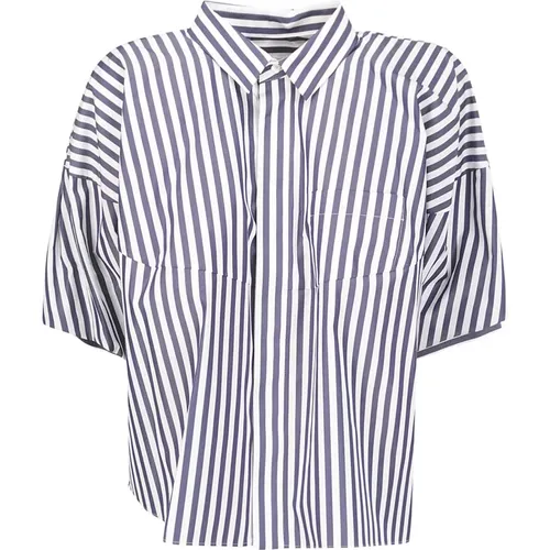 Cotton Poplin Shirt , female, Sizes: L - Sacai - Modalova