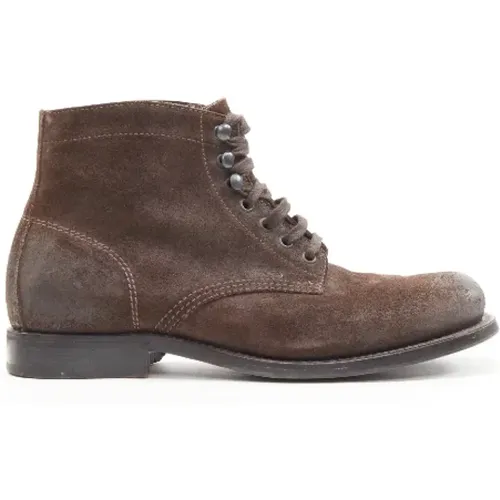 Pre-owned Leather boots , female, Sizes: 7 UK - Bottega Veneta Vintage - Modalova