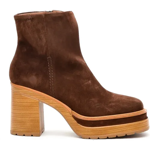 Suede Ankle Boot with Zipper , female, Sizes: 5 UK, 7 UK, 3 1/2 UK - Pons Quintana - Modalova