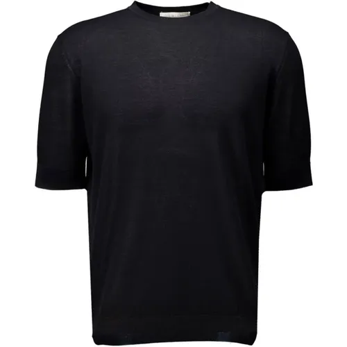 Schwarzes Crepe T-Shirt - Herren , Herren, Größe: 2XL - Filippo De Laurentiis - Modalova