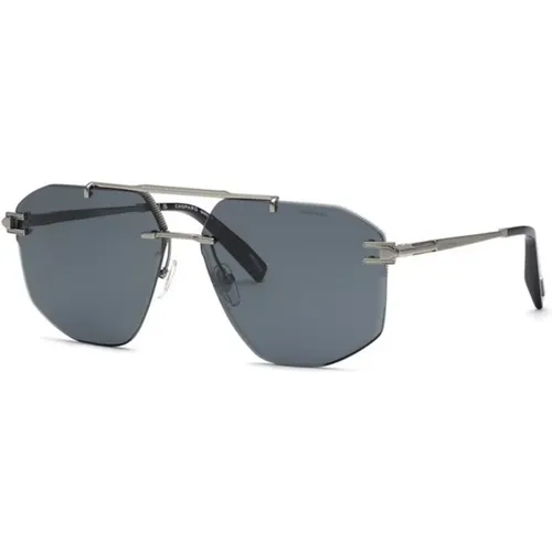 Shiny Ruthenium Smoke Sunglasses , unisex, Sizes: 64 MM - Chopard - Modalova