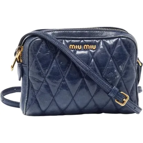 Pre-owned Leder Schultertasche , Damen, Größe: ONE Size - Miu Miu Pre-owned - Modalova