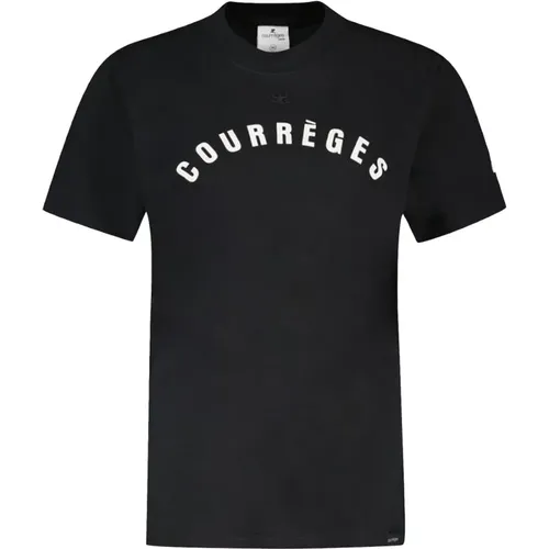 Schwarzes Kurzarmhemd , Herren, Größe: 2XL - Courrèges - Modalova