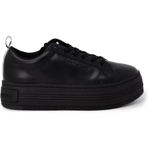 Schwarze Leder Sportliche Sneakers - Calvin Klein Jeans - Modalova