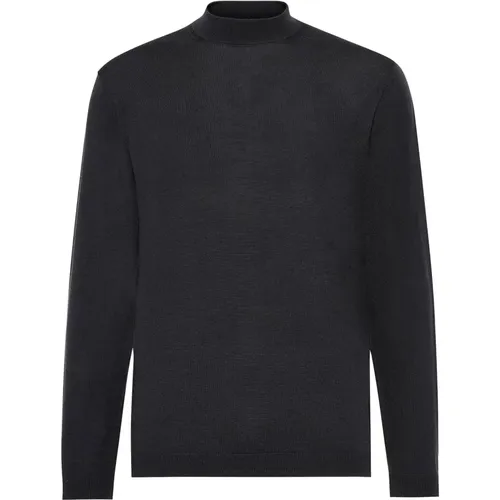 Mock Polo Neck Jumper aus superfine Merinowolle,Mock Polo Neck Jumper aus superfeiner Merinowolle - Boggi Milano - Modalova