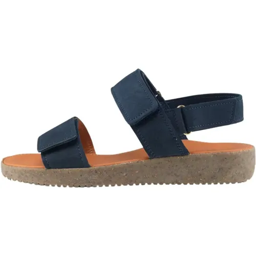 Karen Eco Nubuck Sandal Navy , Damen, Größe: 39 EU - Nature Footwear - Modalova