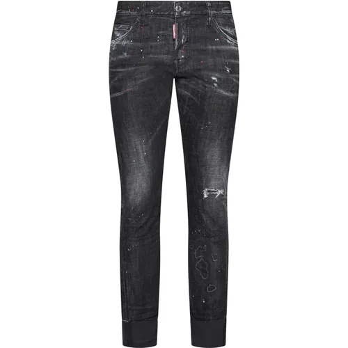 Slim Fit Schwarze Jeans , Herren, Größe: XL - Dsquared2 - Modalova
