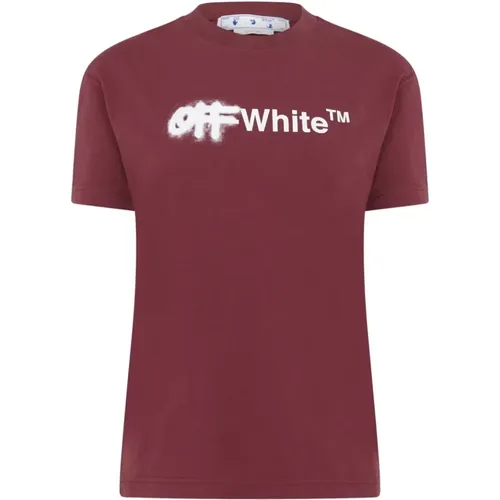 Spray Logo T-Shirt Off White - Off White - Modalova