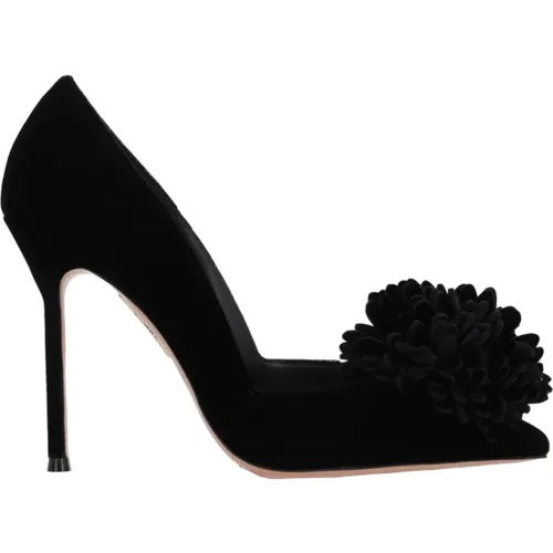 Velvet Heeled Pumps , female, Sizes: 5 UK, 4 1/2 UK, 5 1/2 UK, 4 UK, 6 UK, 3 UK - Aquazzura - Modalova