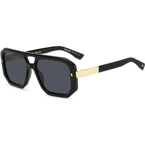 Schwarze Graue Antireflex-Sonnenbrille , Damen, Größe: 56 MM - Dsquared2 - Modalova