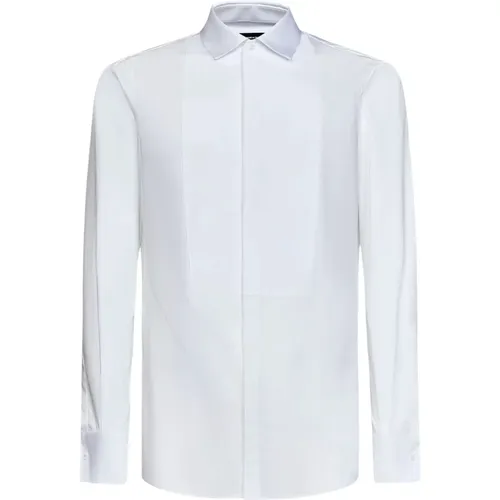 Cotton Shirt with Plastron Detail , male, Sizes: L, XL, M - Dsquared2 - Modalova