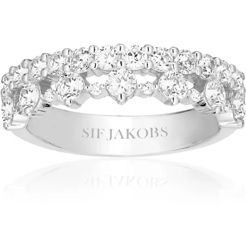 Rhodinierte Zirkonia-Ring , Damen, Größe: 50 MM - Sif Jakobs Jewellery - Modalova