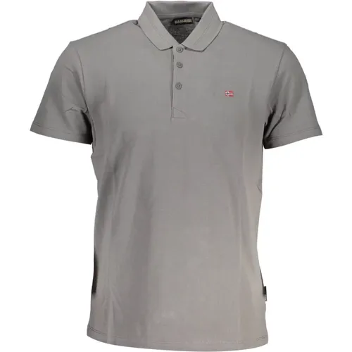 Graues Polo Shirt Kurzarm Herren , Herren, Größe: XL - Napapijri - Modalova