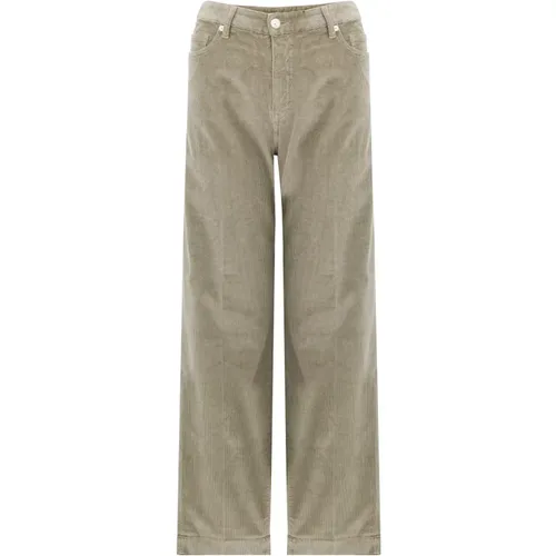 Grey Corduroy High Waist Trousers , female, Sizes: W29 - Nine In The Morning - Modalova