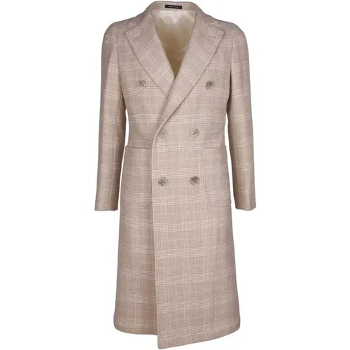 Double-Breasted Wool Cashmere Coat Patch Pockets , male, Sizes: XL, M, L, 2XL - Made in Italia - Modalova