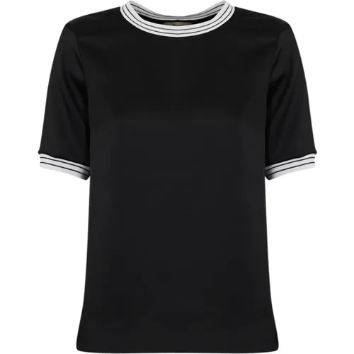 Schwarzes Technisches T-Shirt Kurzarm , Damen, Größe: S - Herno - Modalova