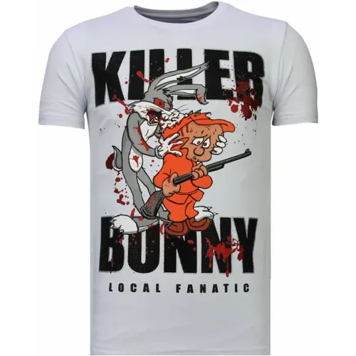 Killer Bunny Rhinestone - Herren T-Shirt - 13-6229K , Herren, Größe: XL - Local Fanatic - Modalova